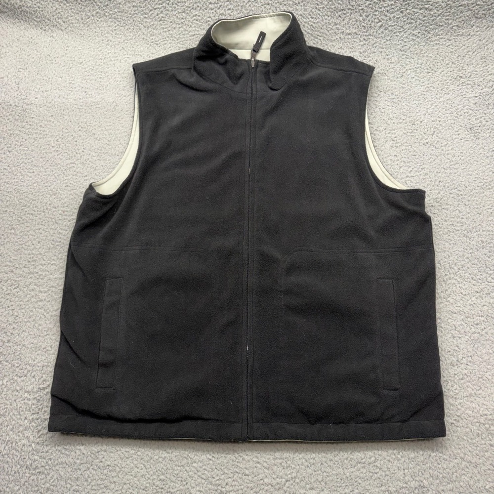 Weatherproof WPL 11590 Mens Large BLK/Gray Reversible Fleece Lined Full Zip Vest